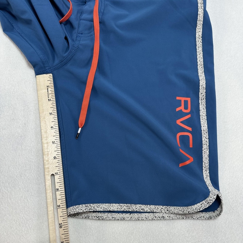 RVCA Board Shorts Mens 30 Blue Performance Stretch Surf Swim Trunks Speckle Trim - Picture 11 of 11